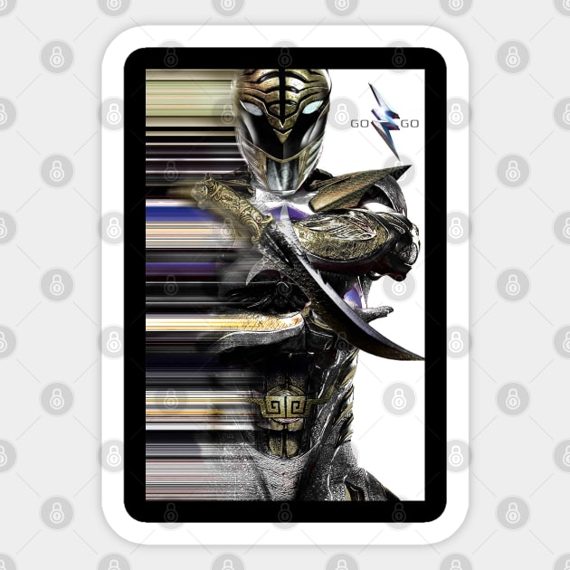 White Ranger Movie Style Sticker by creativespero